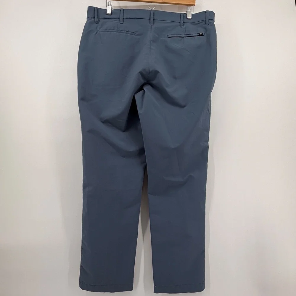 Banana Republic Mens 38x30 Blue Gray Performance Pants Flat Front Straight Leg